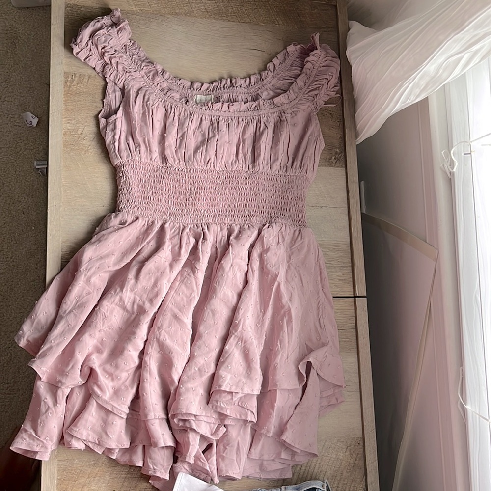 Urban Outfitters Pink Ruffled Jumpsuit